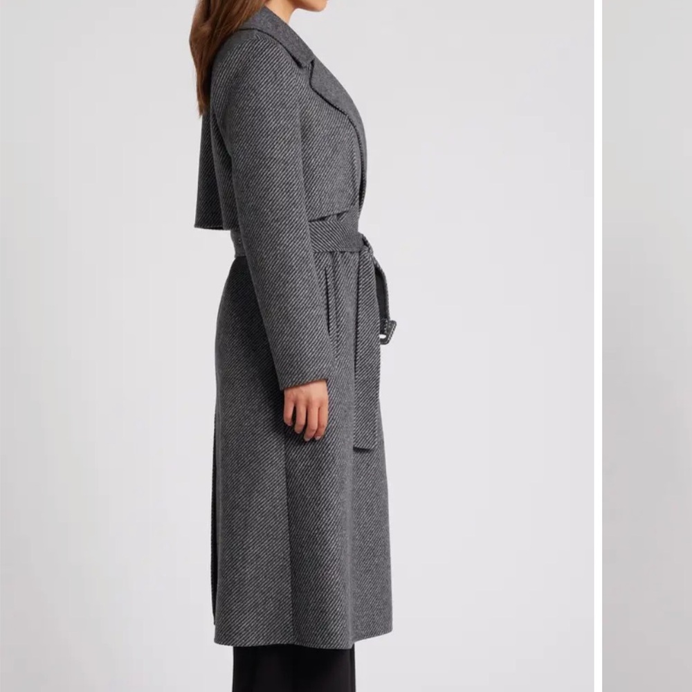 BCBG MAXAZRIA Wool Handmade Belted Trench Coat - Picture 6 of 16